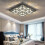 Living And Home (42cm 4 Head-Square, Adjustable) Modern LED Ceiling Light Crystal Flush Chandelier 4