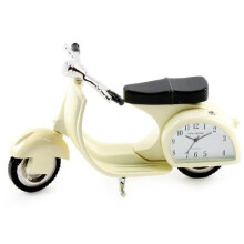Miniature Clock - Vespa Scooter Cream Colour