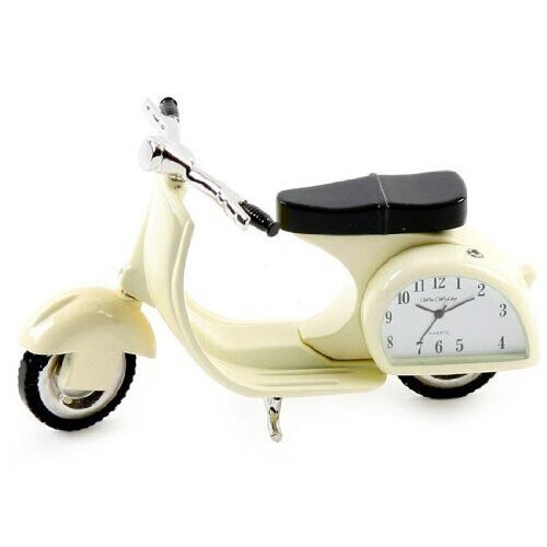 WIDDOP and Co. Miniature Clock - Vespa Scooter Cream Colour