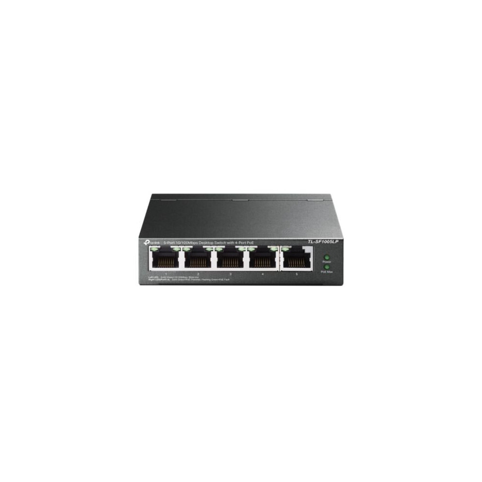 TP-LINK 5-Port 10/100 Unmanaged Desktop Switch, 4-Port PoE - (TL-SF1005LP) - Image 4