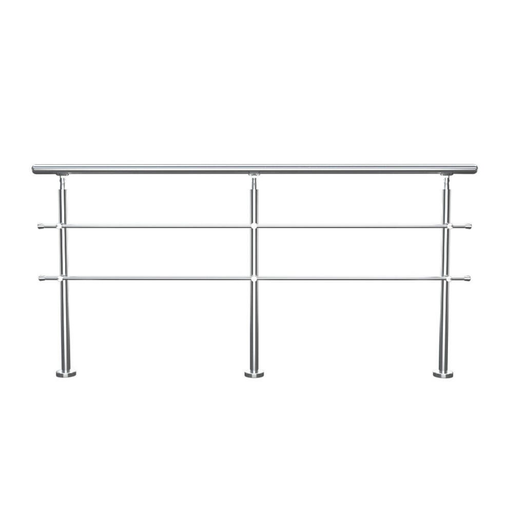 (240cm 2 Cross Bar) Handrail Kit Grab Rail Garden Step Support Variable Angle