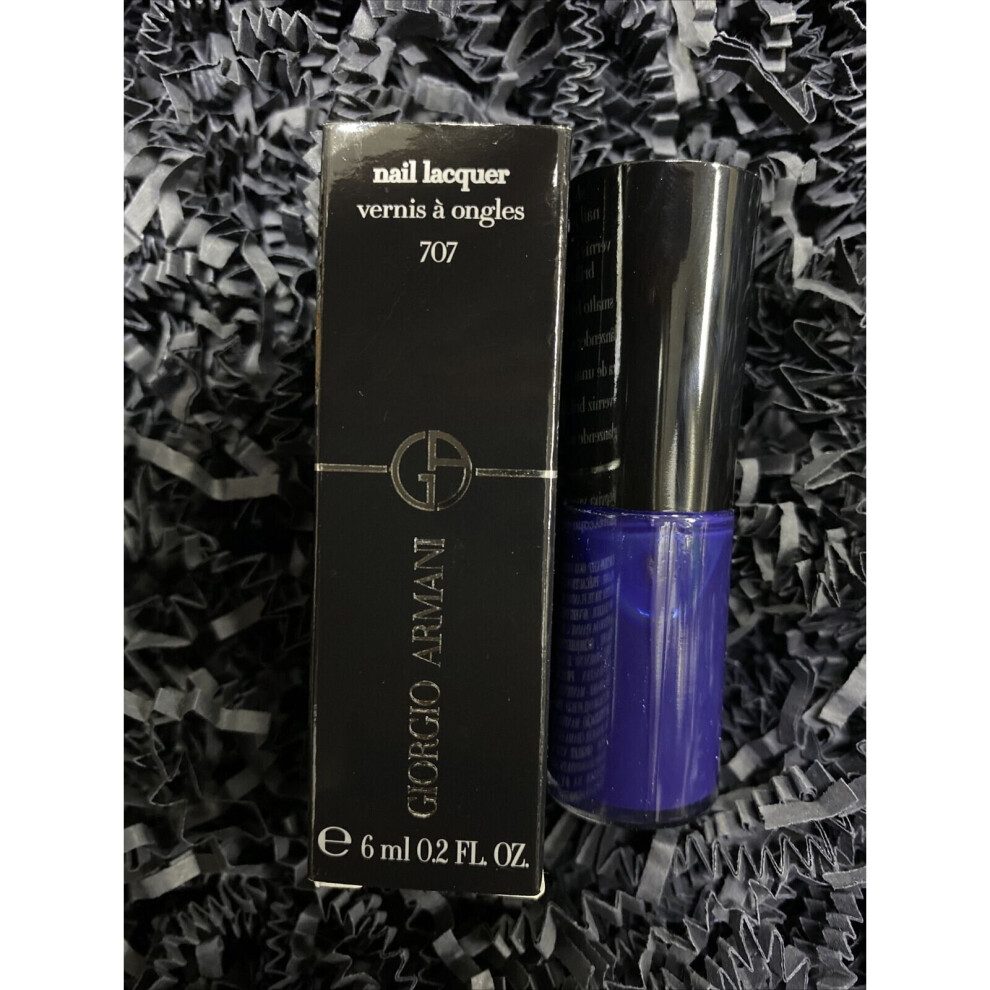 Giorgio Armani Nail Lacquer 707 Bleu D'Armani, 6ml Brand New In Box