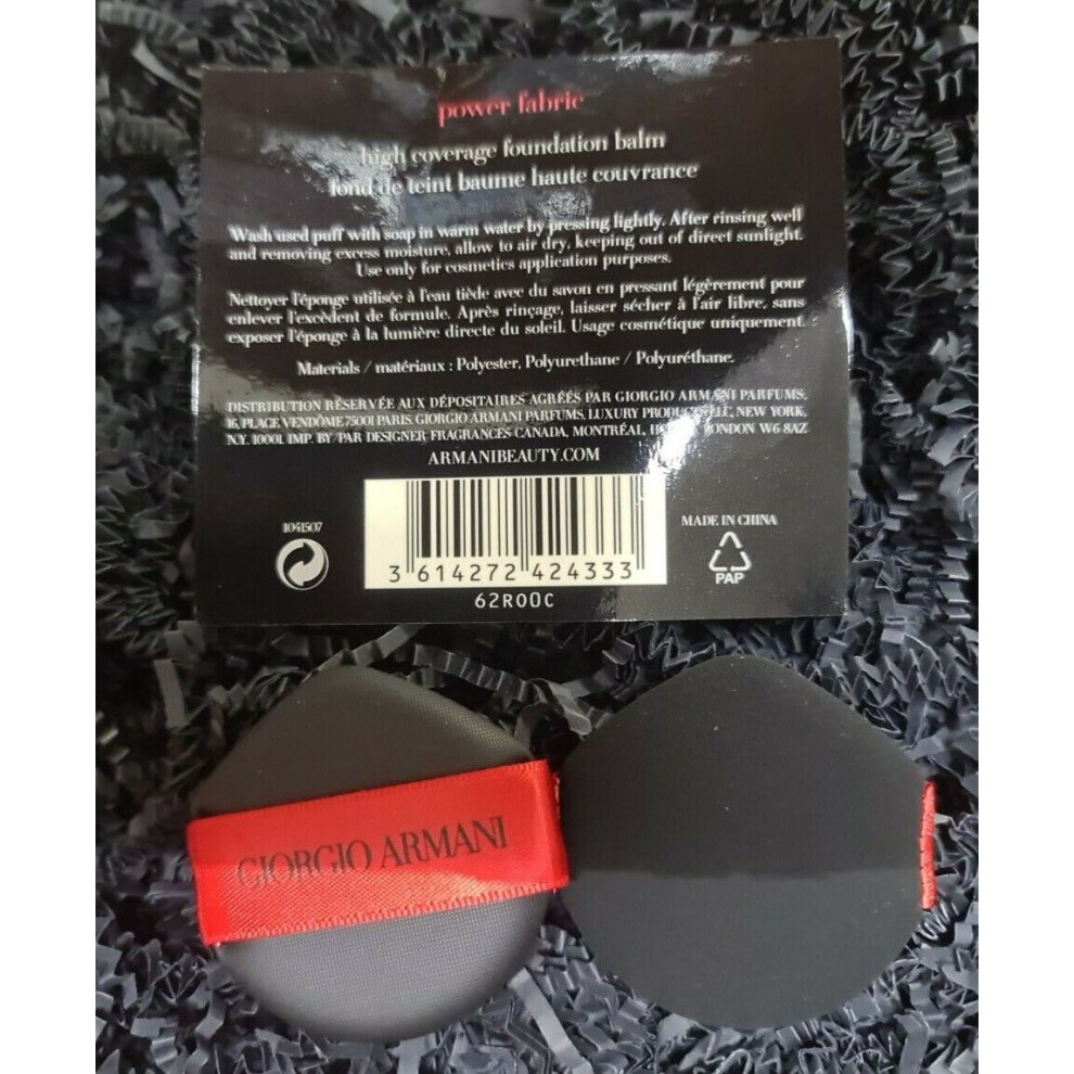 2x Giorgio Armani Powder Puff Small Soft Foundation Sponge Round