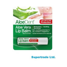 Optima AloeDent Aloe Vera Lip Balm Multi-Action With Tea Tree & Lysine - 4g