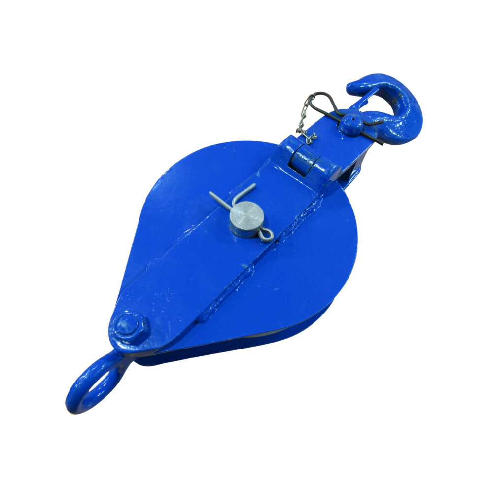 1 Ton 125MM Snatch Block With Safety Hook & Nylon Sheave - 20mm Rope Tested