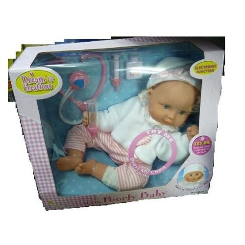 Disney Dream Creations 46Cm Poorly Baby Cheeks Glow Red 2