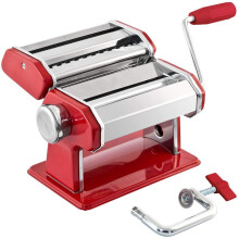 Gourmex rustfrit stål manuel pasta maker maskine | Med indstillinger for justerbare tykkelse | Perfekt til professionel hjemmelavet spaghetti og