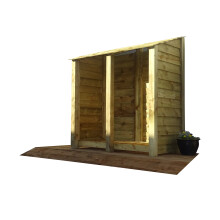 (6ft, Light Green) Wooden Log Store - Standard Roof (L-187cm, H-126cm / 180cm, W-81cm)