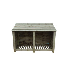 (4ft, Light Green) Wooden Log Store - Standard Roof (L-187cm, H-126cm / 180cm, W-81cm)