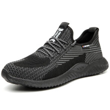 (Black, EU44) Steel Toe Cap Safety Trainers Work Hiking Shoes