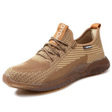 (Khaki, EU42) Steel Toe Cap Safety Trainers Work Hiking Shoes