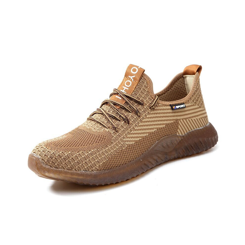 (Khaki, EU42) Steel Toe Cap Safety Trainers Work Hiking Shoes