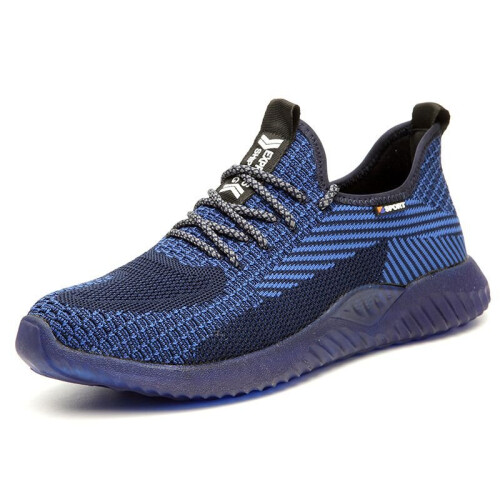 (Blue, EU37) Steel Toe Cap Safety Trainers Work Hiking Shoes