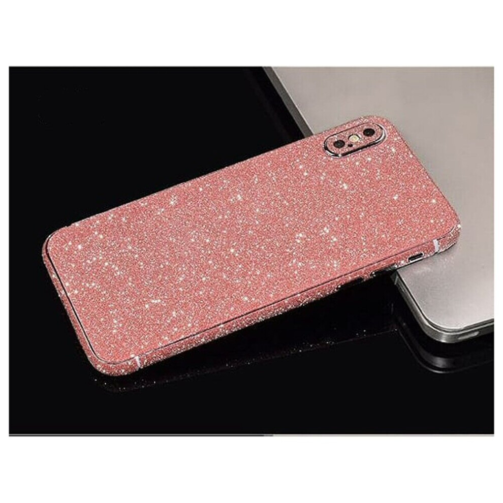 For Iphone 8 - Glitter Bling Rear Glass Protector Pink 7437135351326