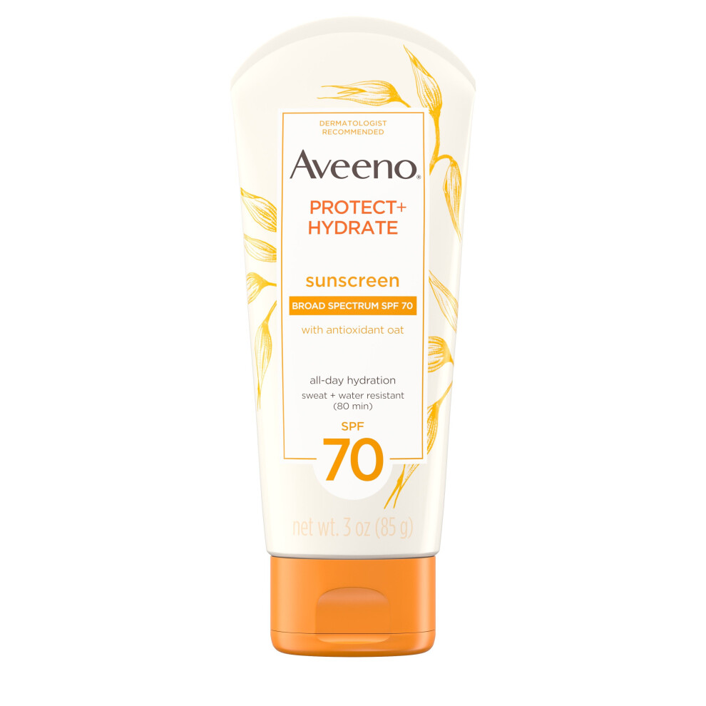 Aveeno Protect + Hydrate Sunscreen Lotion, SPF 70, 3 oz (85 g)