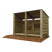 (4ft, Light Green) Wooden Log Store - Reversed Roof (L-187cm, H-126cm / 180cm, W-81cm)