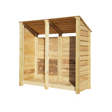 (6ft, Light Green) Wooden Log Store - Reversed Roof (L-187cm, H-126cm / 180cm, W-81cm)