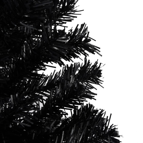 vidaXL Artificial Christmas Tree with Stand Black 210cm PVC Decoration Tree 2