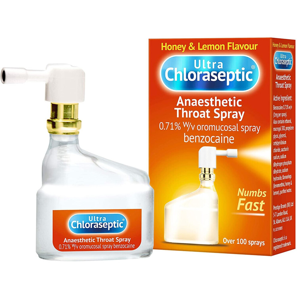 (Honey and Lemon) Ultra 15ml Chloraseptic Anaesthetic Throat Spray