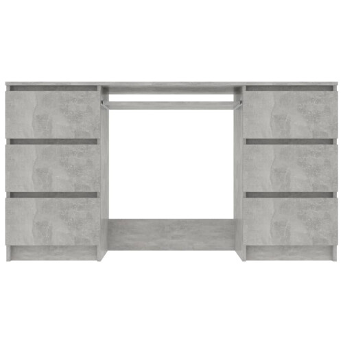 VidaXL vidaXL Writing Desk Concrete Grey Engineered Wood Computer Study Laptop Table 2