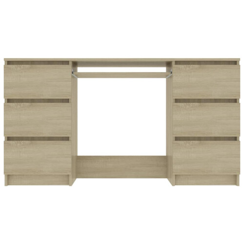 VidaXL vidaXL Writing Desk Sonoma Oak Engineered Wood Study Table Laptop Workstation 2
