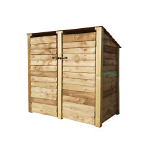 (6ft, Light Green) Wooden Log Store With Doors - Reversed Roof (L-187cm, H-126cm / 180cm, W-81cm)