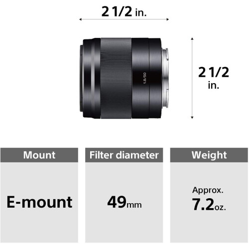 Sony Sony - Objectif portrait E 50 mm F1,8 OSS (SEL50F18/B), Noir 2