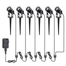 Tomshine 6 Pack 12V 6.56ft Garden Spike Lights Mains Powered Ip65 Waterproof Outdoor Decorative Garden Spotlights for Pathway Patio Yard