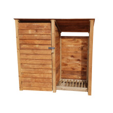 (6ft, Rustic Brown) Wooden Tool Store - Reversed Roof (L-187cm, H-126cm / 180cm, W-81cm)