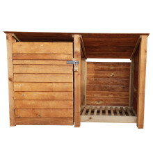 (4ft, Rustic Brown) Wooden Tool Store - Reversed Roof (L-187cm, H-126cm / 180cm, W-81cm)