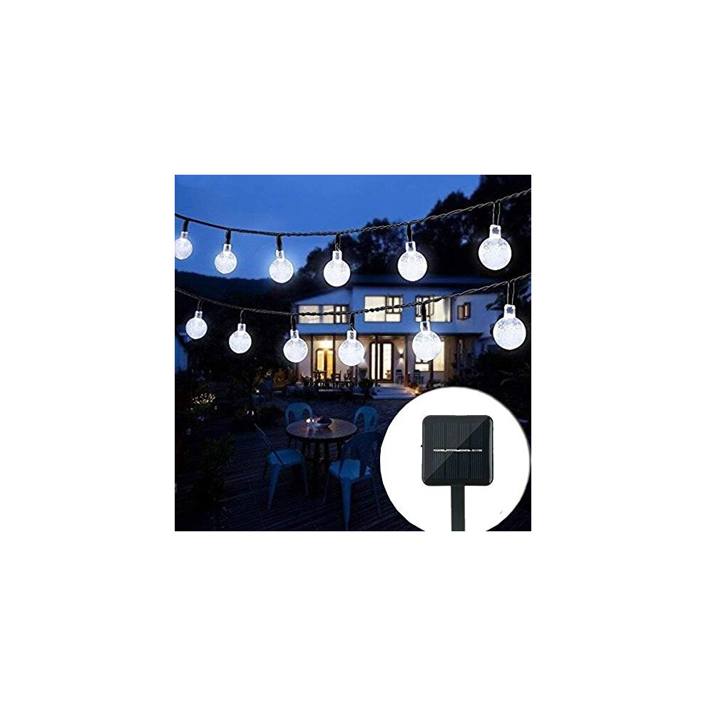 Solar String Lights Garden, 24 Ft 30 Waterproof Crystal Ball LED Fairy Lights Outdoor Solar Powered Lights, Decorative Lighting for Home, Garden, Pa