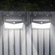 Solar-Sicherheitsleuchten Outdoor Motion Sensor - Solar-Wandleuchte 208 LED IP65 Wasserdicht Superhelle Weitwinkel-Solarleuchte, 2er-Pack