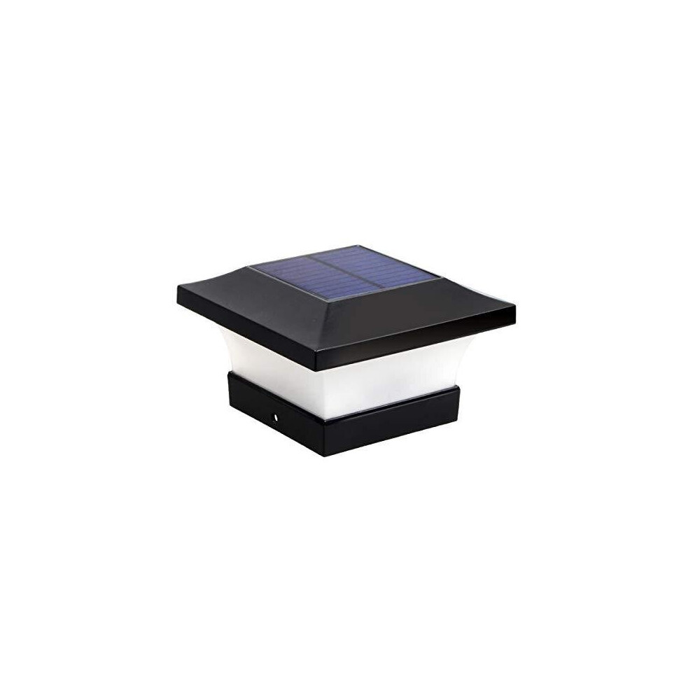 Ilikepow Solar Led Post Lights Waterproof Garden Outdoor Post Cap Lamp For 4X4 Wooden Posts, Deck, Fence, Daylight White 6000K
