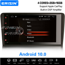 ES4283A 8" Android 10 Car Stereo with DSP, CarPlay, Bluetooth, WiFi, OBD2, DAB+, GPS Navigation for Audi A3/S3/RS3 RNSE-PU