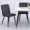 Living And Home 4Pcs Tufted Modern Armless Dining Chairs with Metal Legs 5