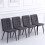 Living And Home 4Pcs Tufted Modern Armless Dining Chairs with Metal Legs 4