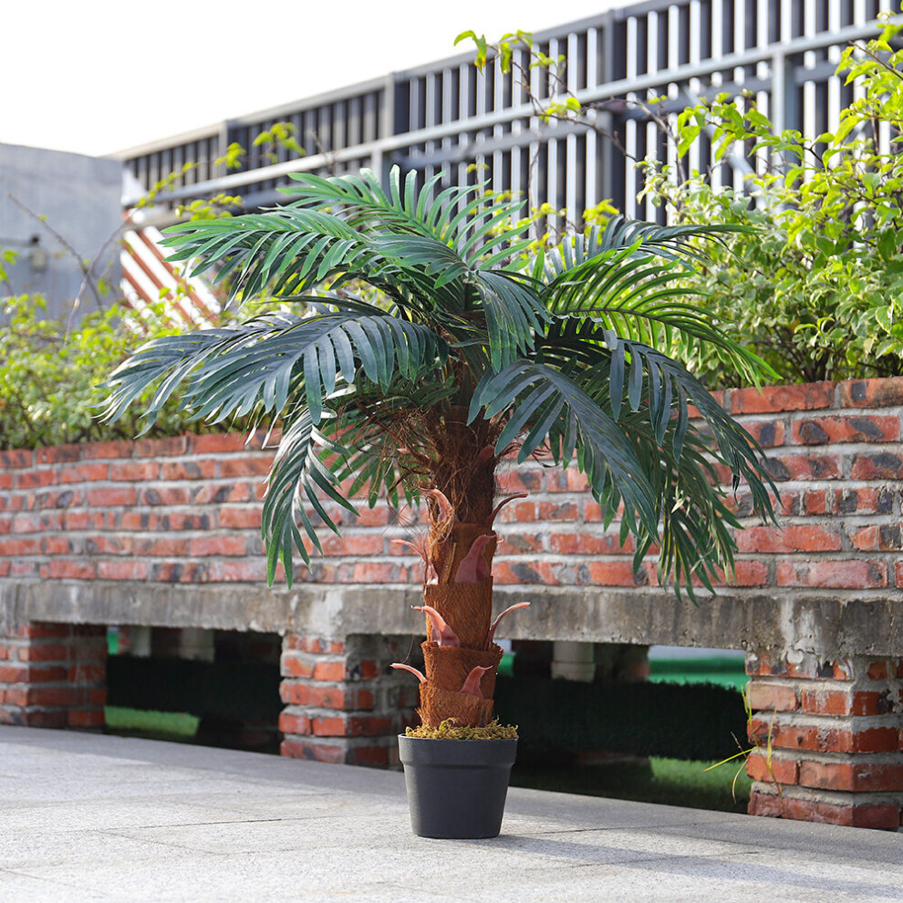 100cm Large Faux Palm Tree Fake Artificial Green Plants Realistic Tree Garden