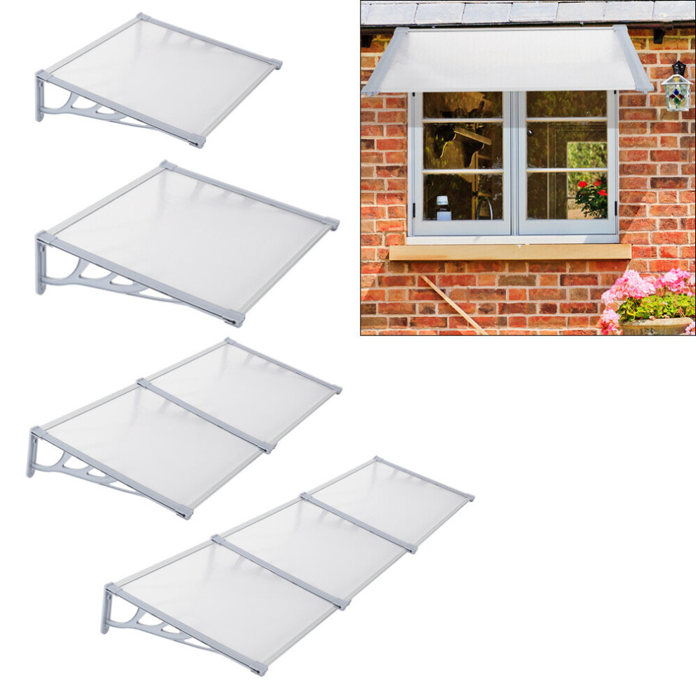 Grey Straight Door Canopy Awning Shade Shelter, 120x90x28CM