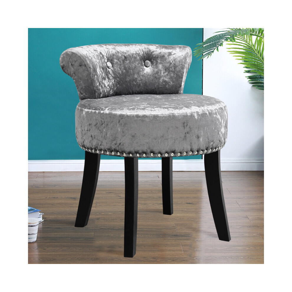 Crush Velvet Dressing Table Chair Vanity Makeup Stool Pouffe Footstool