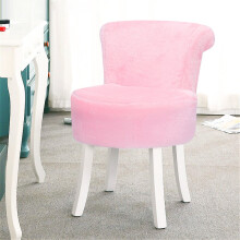 (Light Pink) Plush Shaggy Dressing Table Stool Chair Piano Makeup Seat Vanity