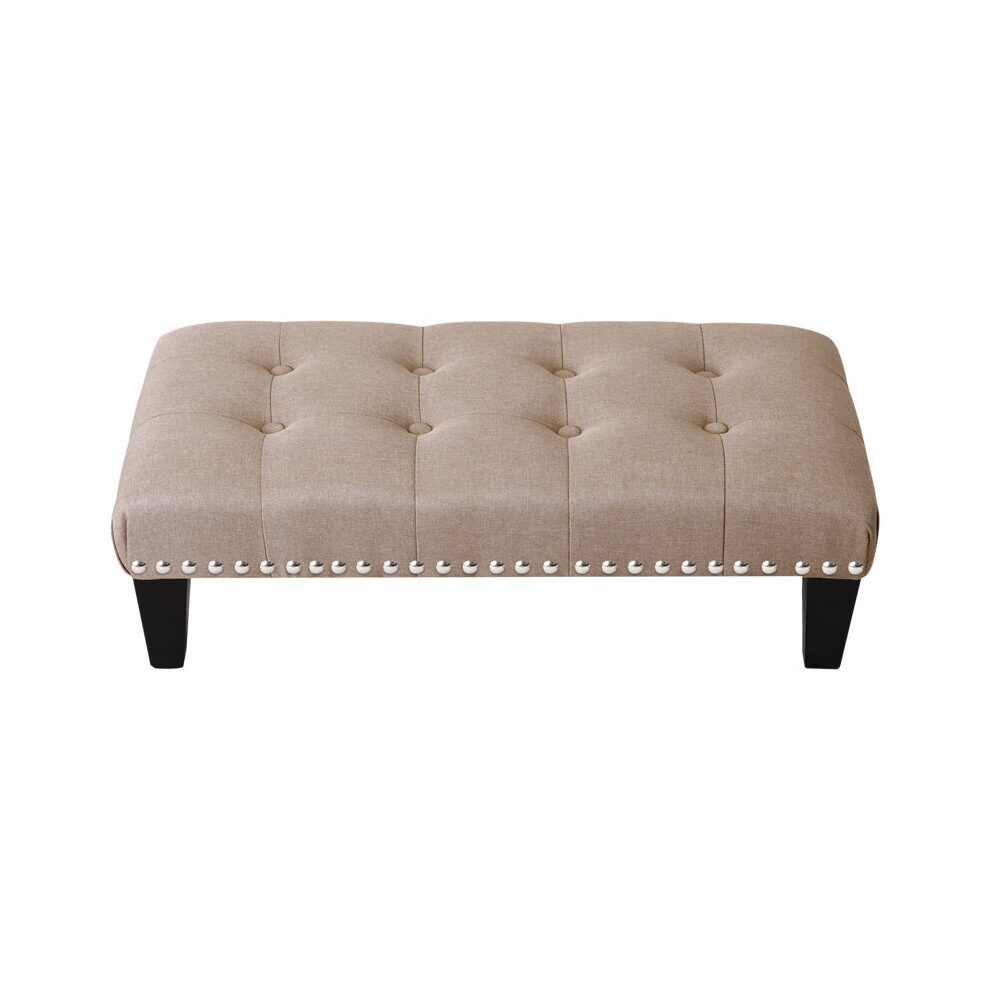 Linen Footstool Large Bench Seat Ottoman Pouffe Stool Footrest Chair 71x37x20cm