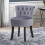 Living And Home (Grey) Velvet Stool Makeup Dressing Table Stool Vanity Chair 2