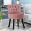 Living And Home (Pink) Velvet Stool Makeup Dressing Table Stool Vanity Chair 1