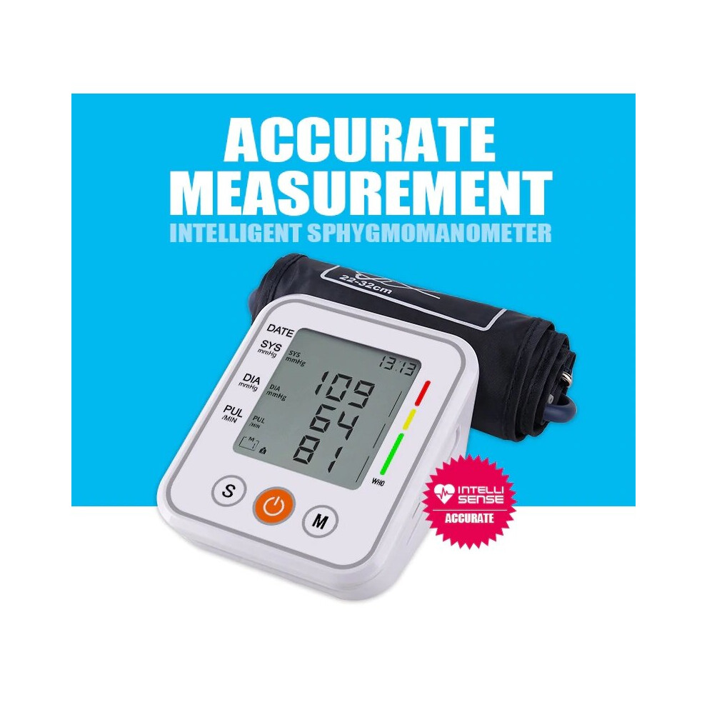 Eranpo Portable Automatic Upper Arm Blood Pressure Monitor Pressao Cuff Tonometer Arm Sphygmomanometer Tensiometer Bp Heart Rate Meter