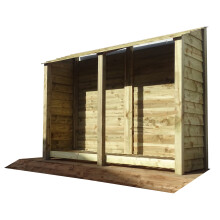 (6ft, Light Green) Wooden Log Store - Standard Roof (L-227cm, H-126cm / 180cm, W-81cm)