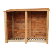 (6ft, Rustic Brown) Wooden Log Store - Standard Roof (L-227cm, H-126cm / 180cm, W-81cm)
