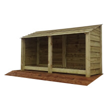 (4ft, Light Green) Wooden Log Store - Standard Roof (L-227cm, H-126cm / 180cm, W-81cm)