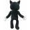 Schwarze Cartoon Katze Plüschtier 30cm/11.8in Horror 7