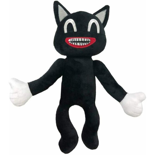 Schwarze Cartoon Katze Plüschtier 30cm/11.8in Horror