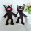Schwarze Cartoon Katze Plüschtier 30cm/11.8in Horror 4